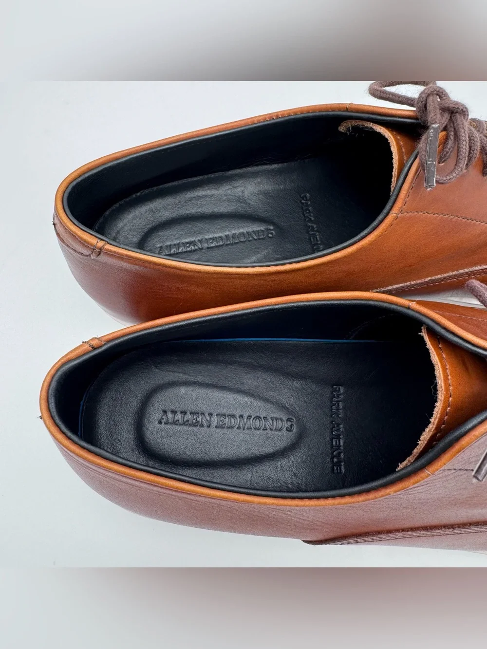 Allen Edmonds Park Avenue Brown Leather Cap Toe Hybrid Dress Shoes Sneakers 11 D